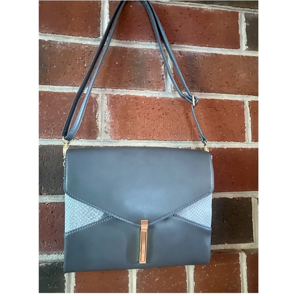 Women’s Hand bag, gray, with snake paint